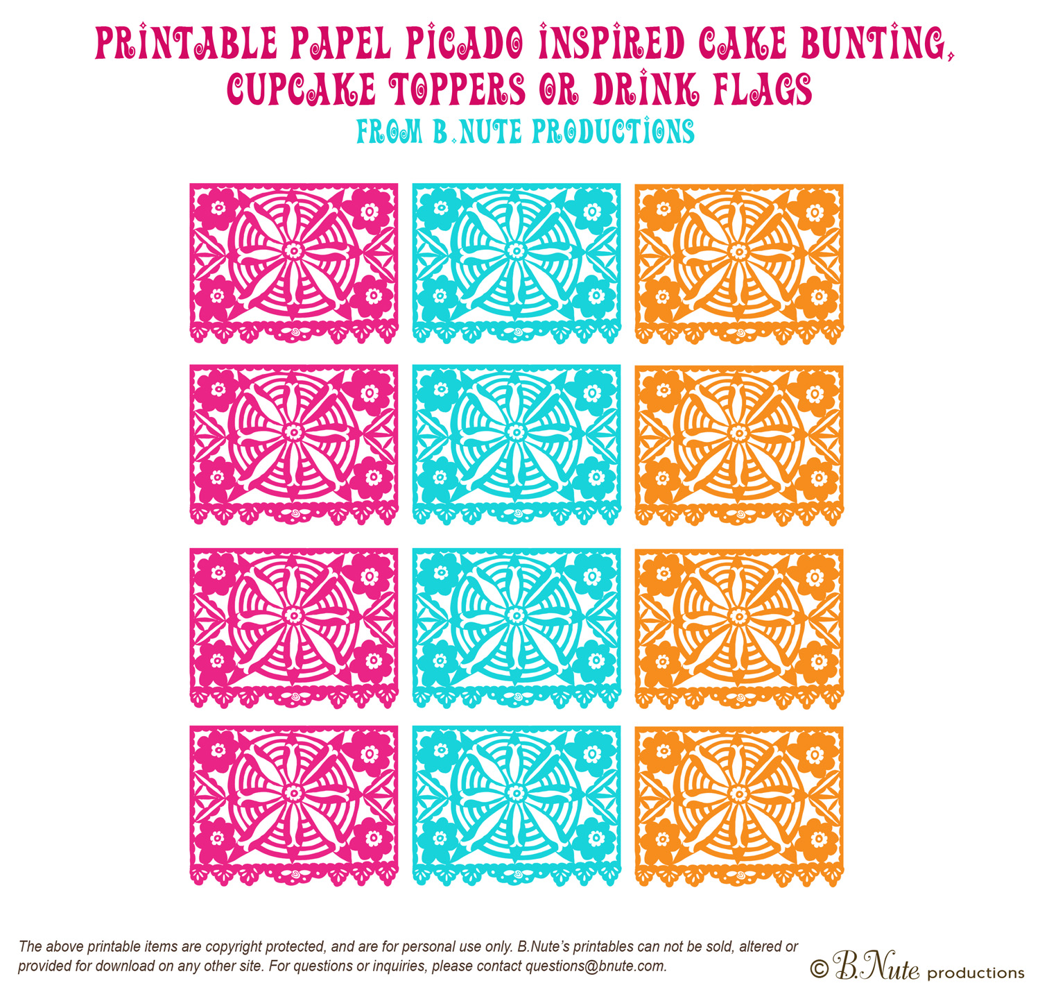 Mini DIY Papel Picado flag templates. Get crafty • Happythought