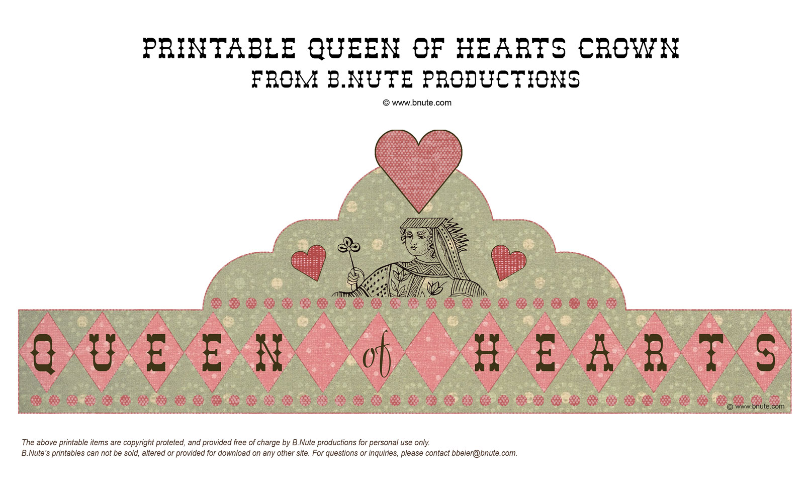 bnute productions Mad Hatter Tea Party Printable Queen of Hearts
