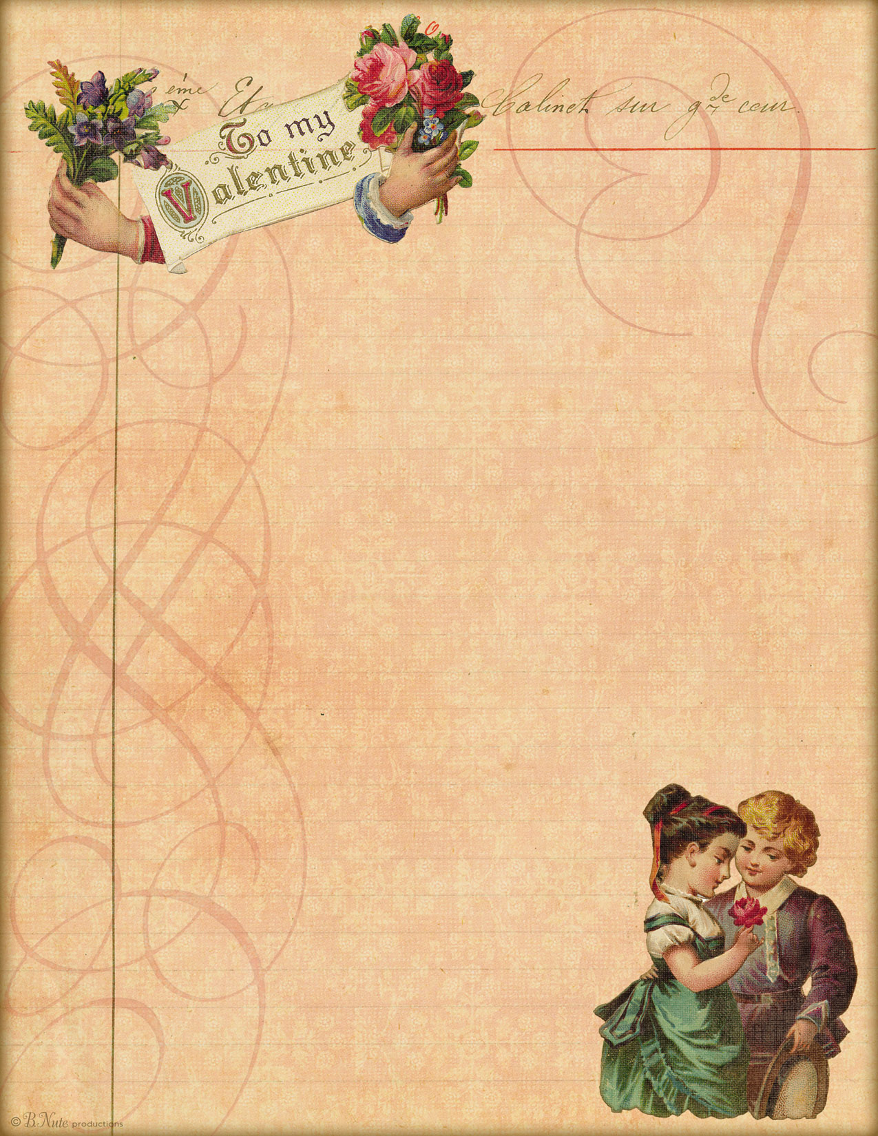 bnute productions: A Vintage Valentine Love Letter: Free Printable Paper  and How To's