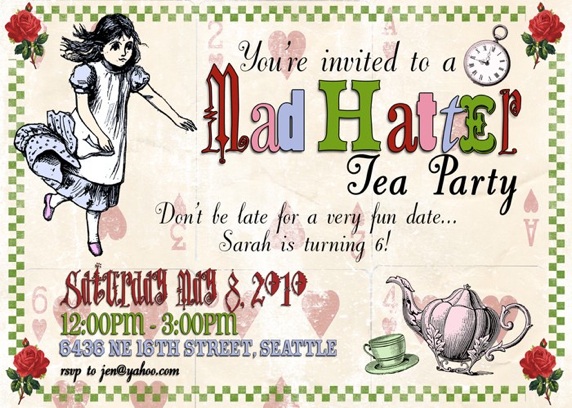 Free Printable Mad Hatter Tea Party Invitations - Printable Templates